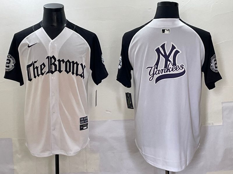Men 2025 New York Yankees Blank White black Five generations Joint Name Nike MLB Jersey style 66